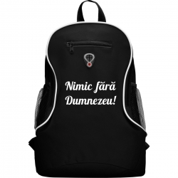 Ghiozdan rucsac negru, Nimic fara Dumnezeu!